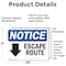 Signmission Escape Route (Down Arrow) Sign With Symbol, 10 in W x Rectangle, Vinyl Decal OS-2PACK-NS-D-710-L-12134 - alternate 3